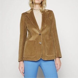 MAX MARA Weekend Afona Corduroy Single Breasted Blazer Caramel Tan Brown